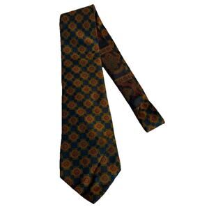 Tommy Hilfiger Men's Necktie 100% Silk Tie Dark Blue Medallion Print